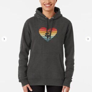 Heart Paw Animal Rescue Print Gildan Softstyle Hoodie – Gray – Women's Size M